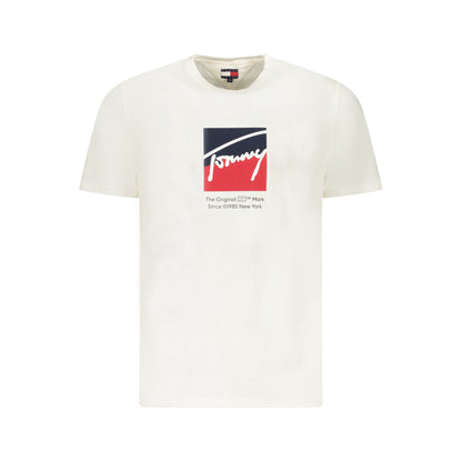 Tommy Jeans, Tricou cu logo si decolteu la baza gatulu Alb - Vinty