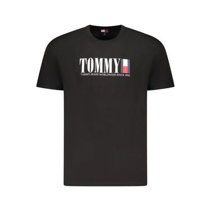 Tommy Jeans - Tricou Logo Regular Fit din bumbac, Negru - Vinty