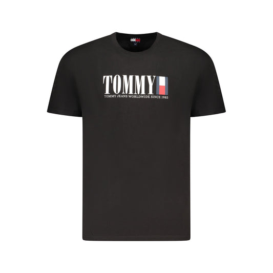 Tommy Jeans - Tricou Logo Regular Fit din bumbac, Negru - Vinty