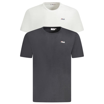 Fila - Pachet 2 Tricouri Essential cu guler rotund și logo discret, Alb/Negru - Vinty