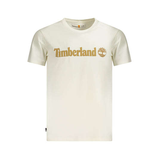 Timberland - Tricou Logo Linear, decolteu rotund, Crem - Vinty