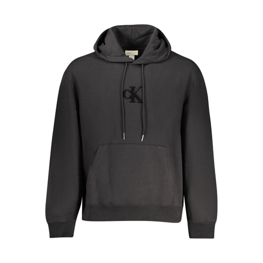 Calvin Klein Jeans - Hanorac Lejer cu Monogramă și buzunar kangaroo, Negru - Vinty