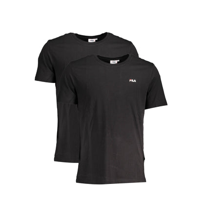 Fila - Pachet 2 Tricouri Essential cu guler rotund și logo discret, Negru - Vinty