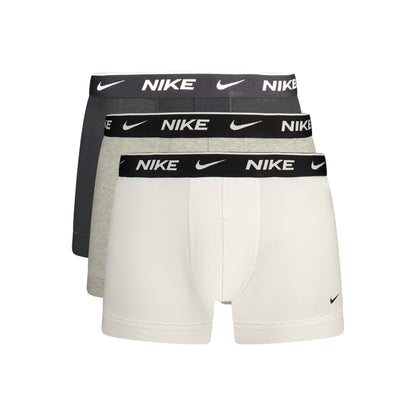 Nike – Pachet 3 Perechi Boxeri Albi/Gri/Negri cu Elastic Logo în Talie - Vinty