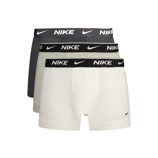 Nike – Pachet 3 Perechi Boxeri Albi/Gri/Negri cu Elastic Logo în Talie - Vinty