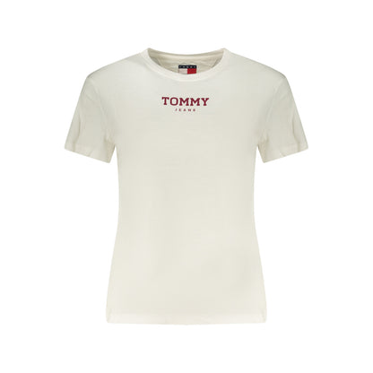 Tommy Jeans - Tricou Essential Logo din bumbac, Alb - Vinty