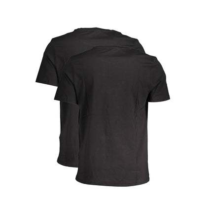 Fila - Pachet 2 Tricouri Essential cu guler rotund și logo discret, Negru - Vinty