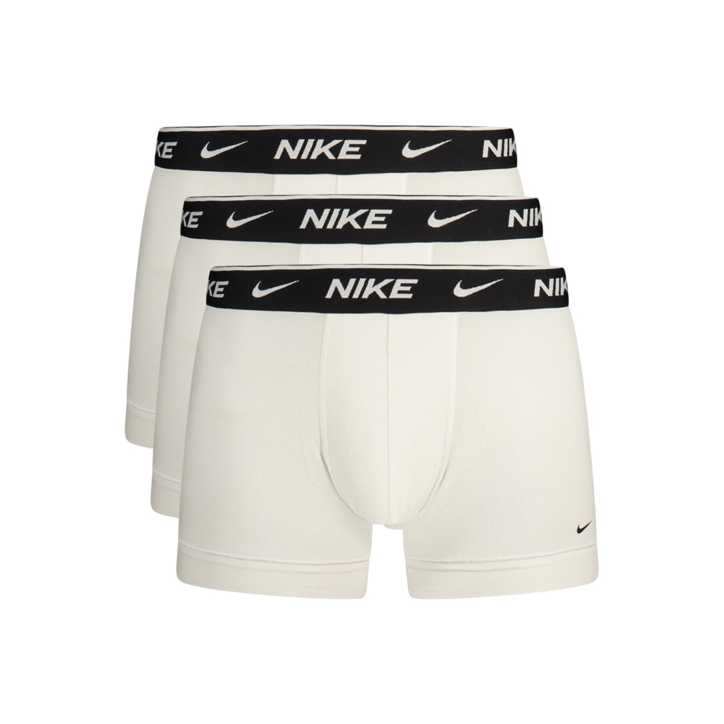 Nike, Pachet 3 perechi boxeri albi cu elastic logo în talie - Vinty