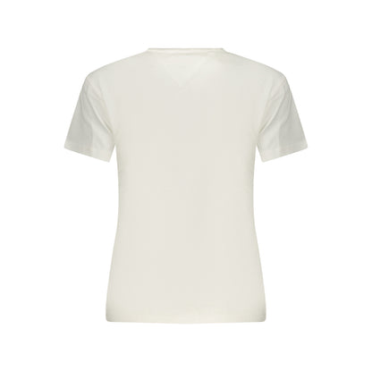 Tommy Jeans - Tricou Essential Logo din bumbac, Alb - Vinty